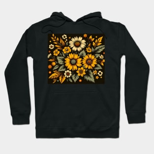 Yellow Floral Illustration Hoodie